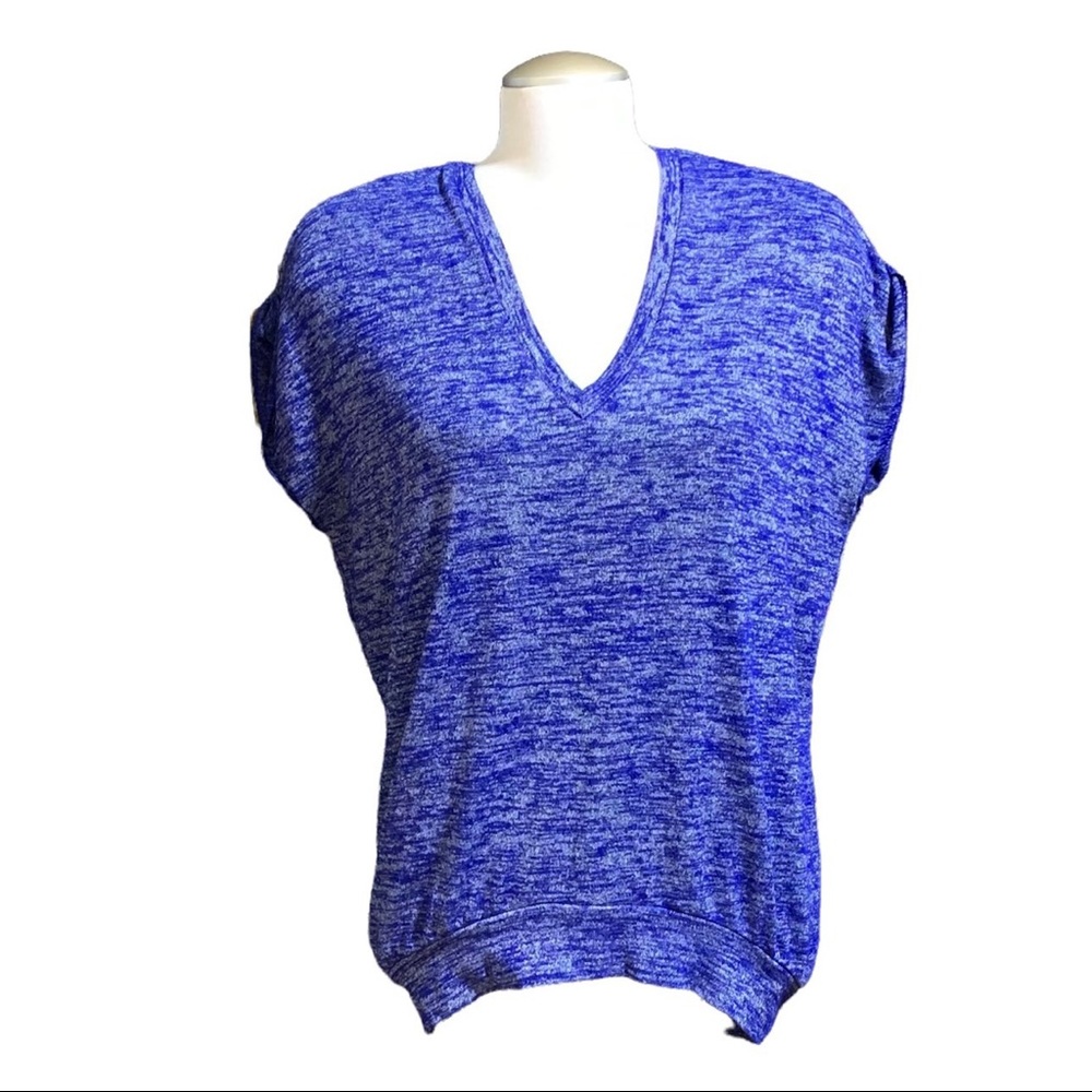 WILFRED FREE By Aritzia Purple V Neck Short Sleeves Sweater Top Sz XS